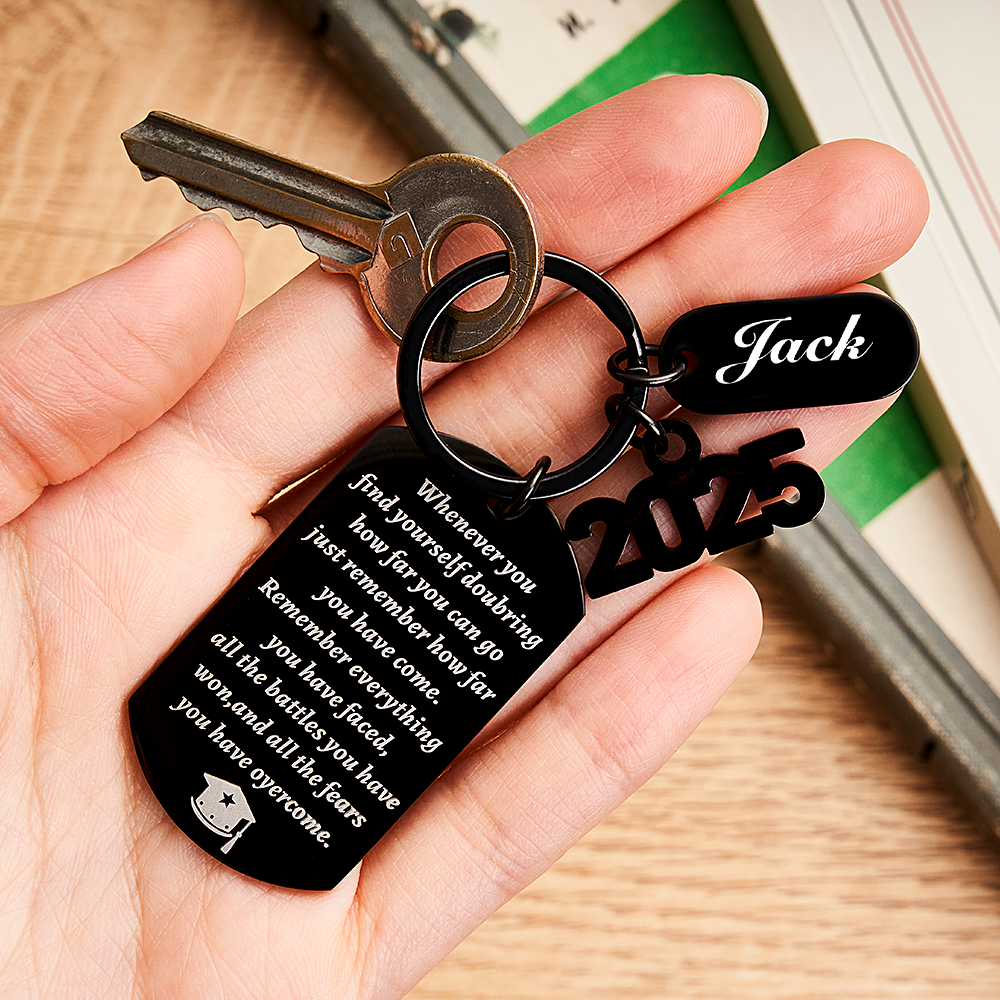 Personalized Graduation Keychain, Class of 2025 Gifts, So Proud of You Grad Decor, Inspirational Graduation Gifts in Bulk for Women Men Him