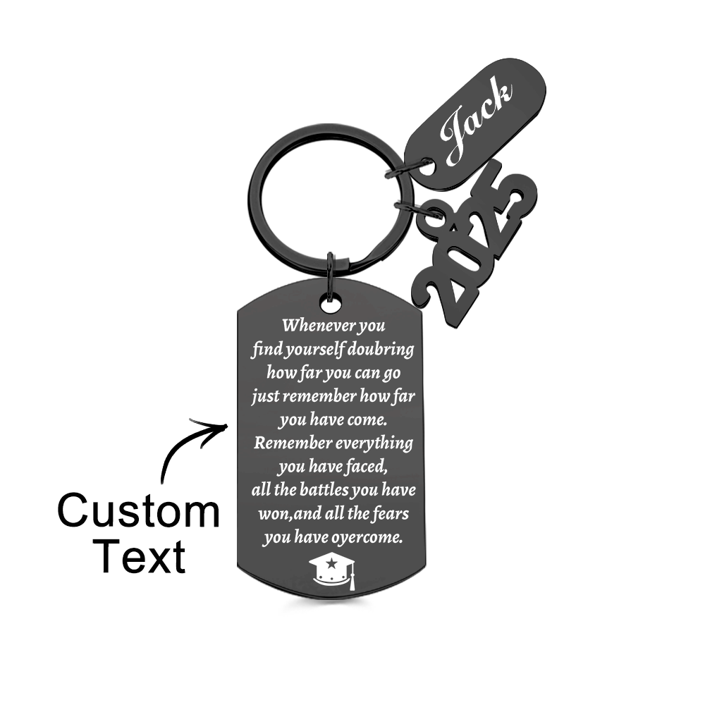 Personalized Graduation Keychain, Class of 2025 Gifts, So Proud of You Grad Decor, Inspirational Graduation Gifts in Bulk for Women Men Him