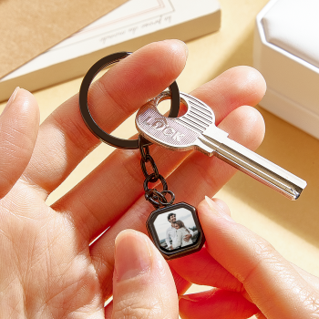 Personalized Hidden Photo Keychain Custom Heat Change Photo Keychain Customizable Temperature Sensitive Keychain Engraved Message & Hidden Image