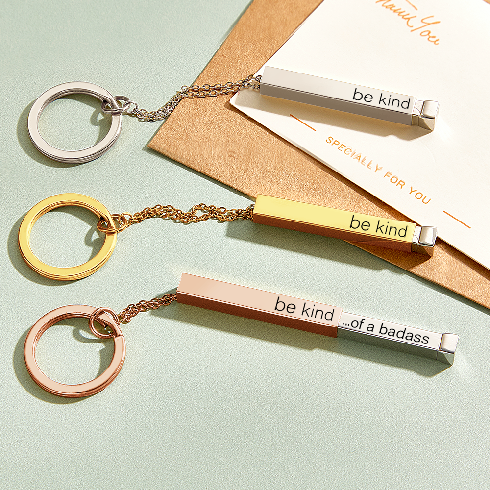 Be Kind Of A Badass Keychain Custom Hidden Message Keychain Personalized Text Keychain Funny Keychain Gifts for Him