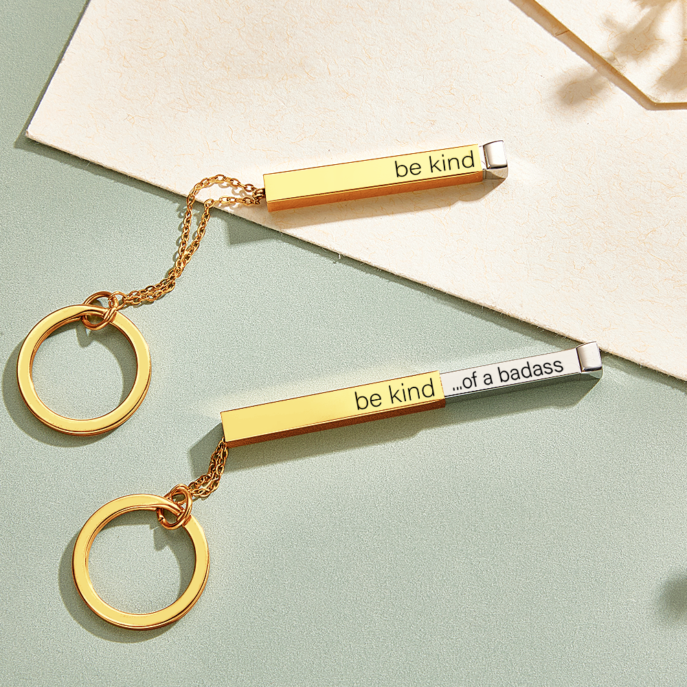 Be Kind Of A Badass Keychain Custom Hidden Message Keychain Personalized Text Keychain Funny Keychain Gifts for Him