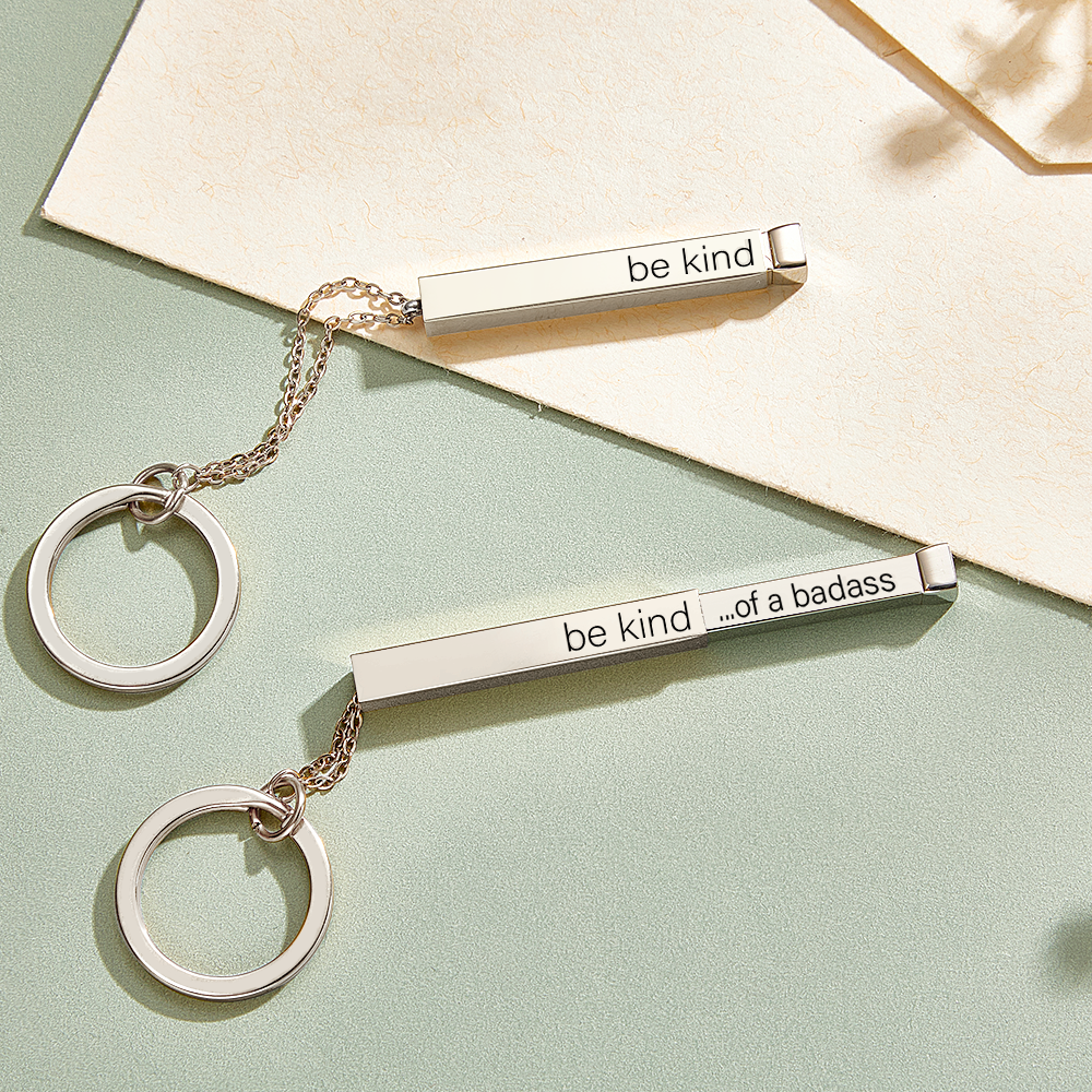 Be Kind Of A Badass Keychain Custom Hidden Message Keychain Personaliz
