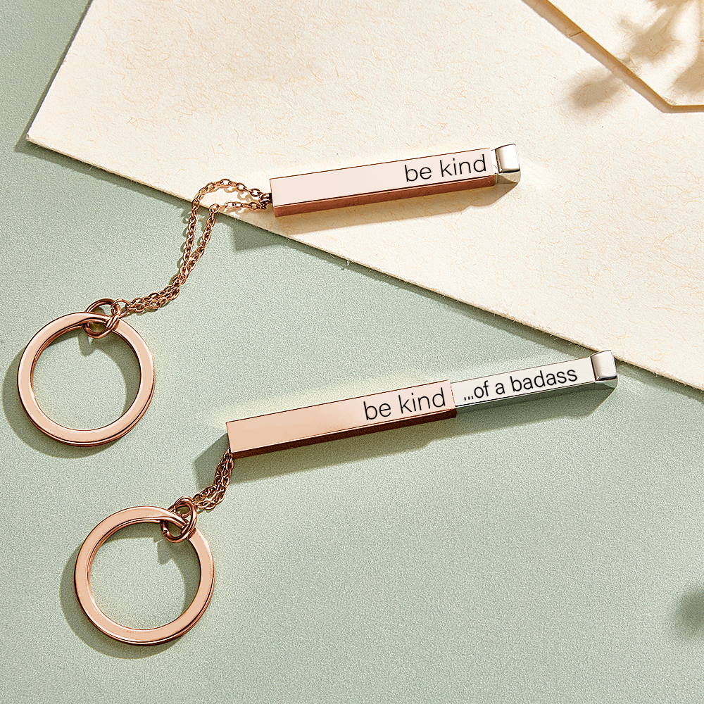 Be Kind Of A Badass Keychain Custom Hidden Message Keychain Personalized Text Keychain Funny Keychain Gifts for Him