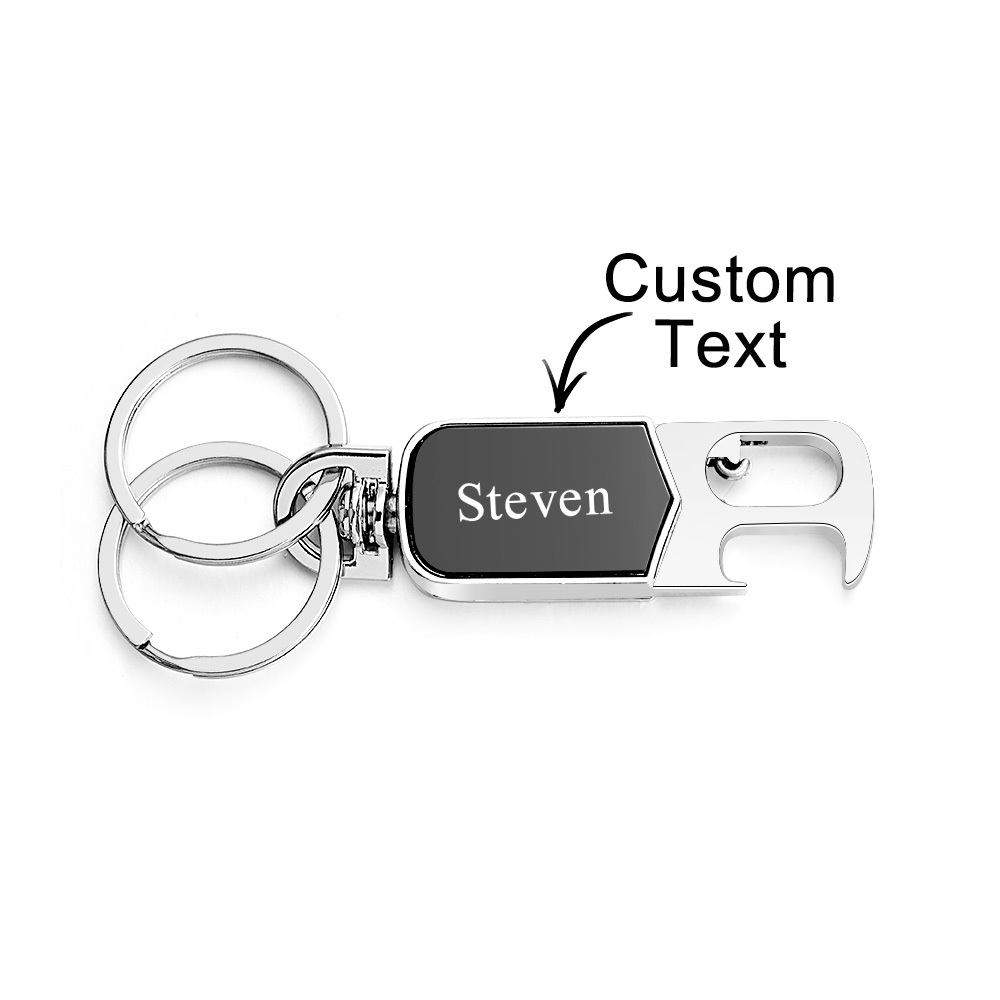 Father's Day Gifts Customizable Multi-Tool Keychain Personalized 3-in-1 Keychain Custom Engraving Spinner Keychain with Bottle Opener