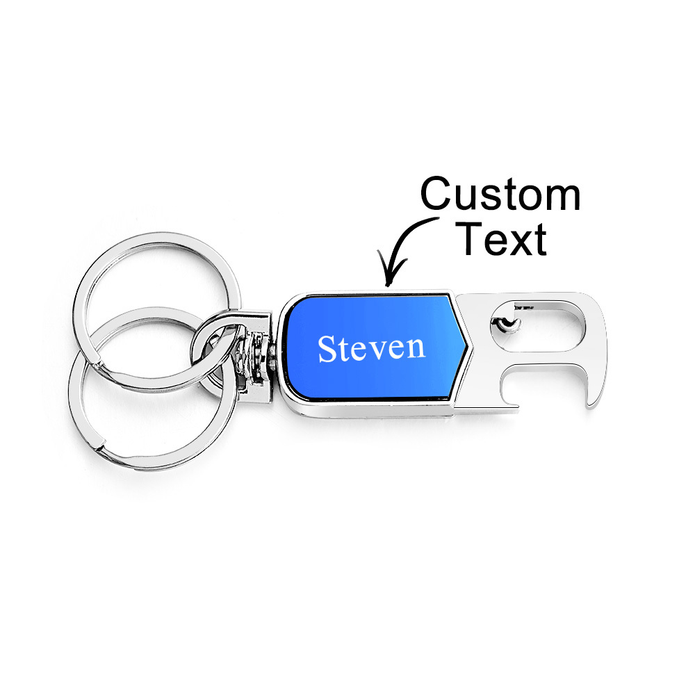 Father's Day Gifts Customizable Multi-Tool Keychain Personalized 3-in-1 Keychain Custom Engraving Spinner Keychain with Bottle Opener