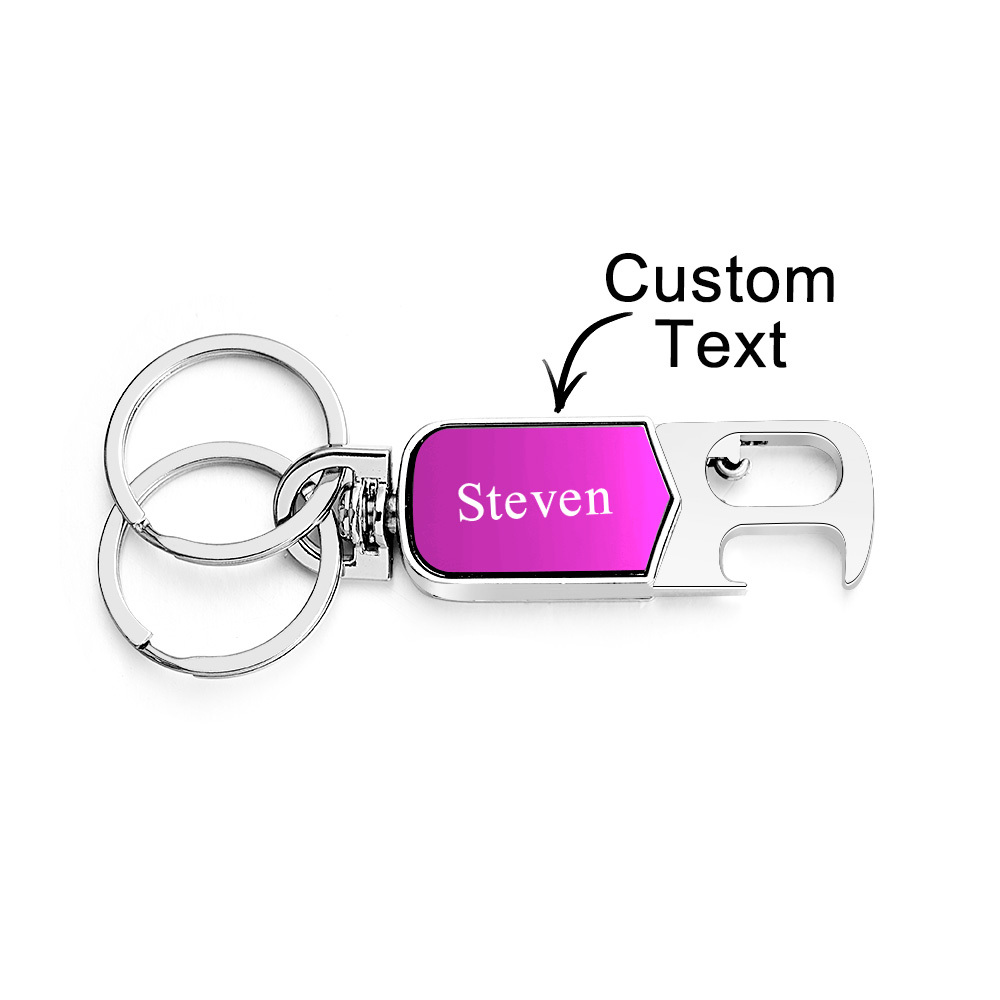 Father's Day Gifts Customizable Multi-Tool Keychain Personalized 3-in-1 Keychain Custom Engraving Spinner Keychain with Bottle Opener