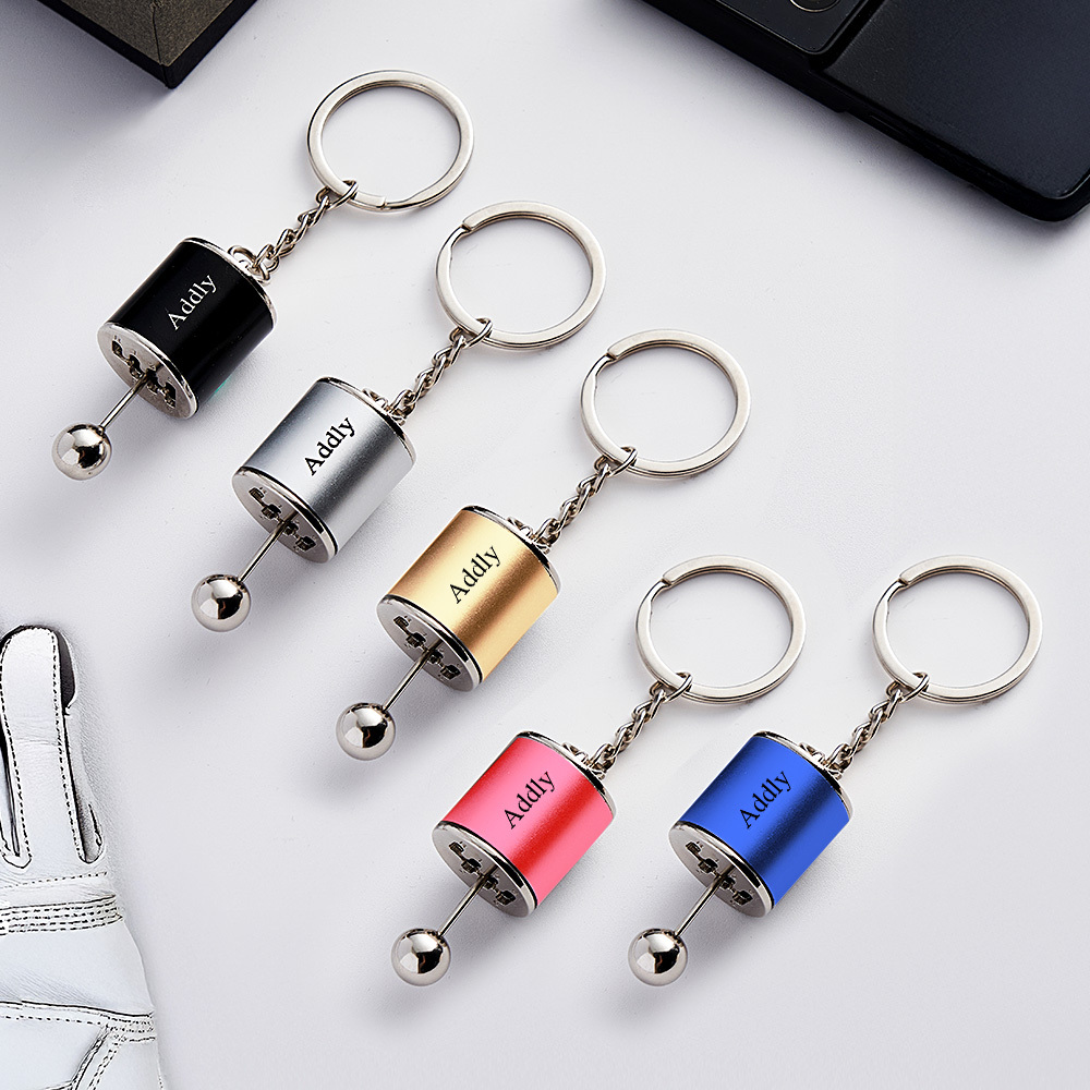 Father's Day Gifts Custom Miniature Shifting Keychain Speed Gear Shift Keychain Personalized Stress Relief Fob Custom Name Miniature Shifting Keychain