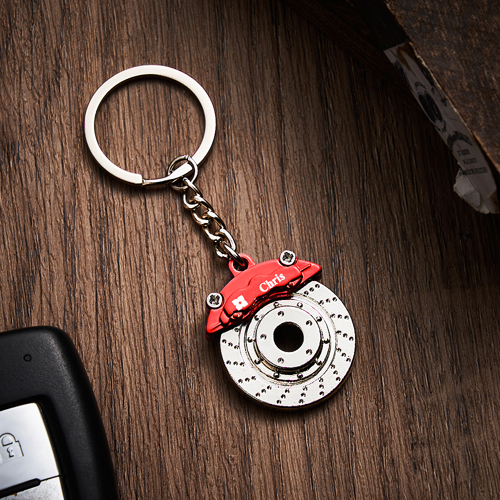 Father's Day Gifts Personalized Car Caliper Keychain Custom Engraved Brake Caliper Fob Customizable for Car Lovers