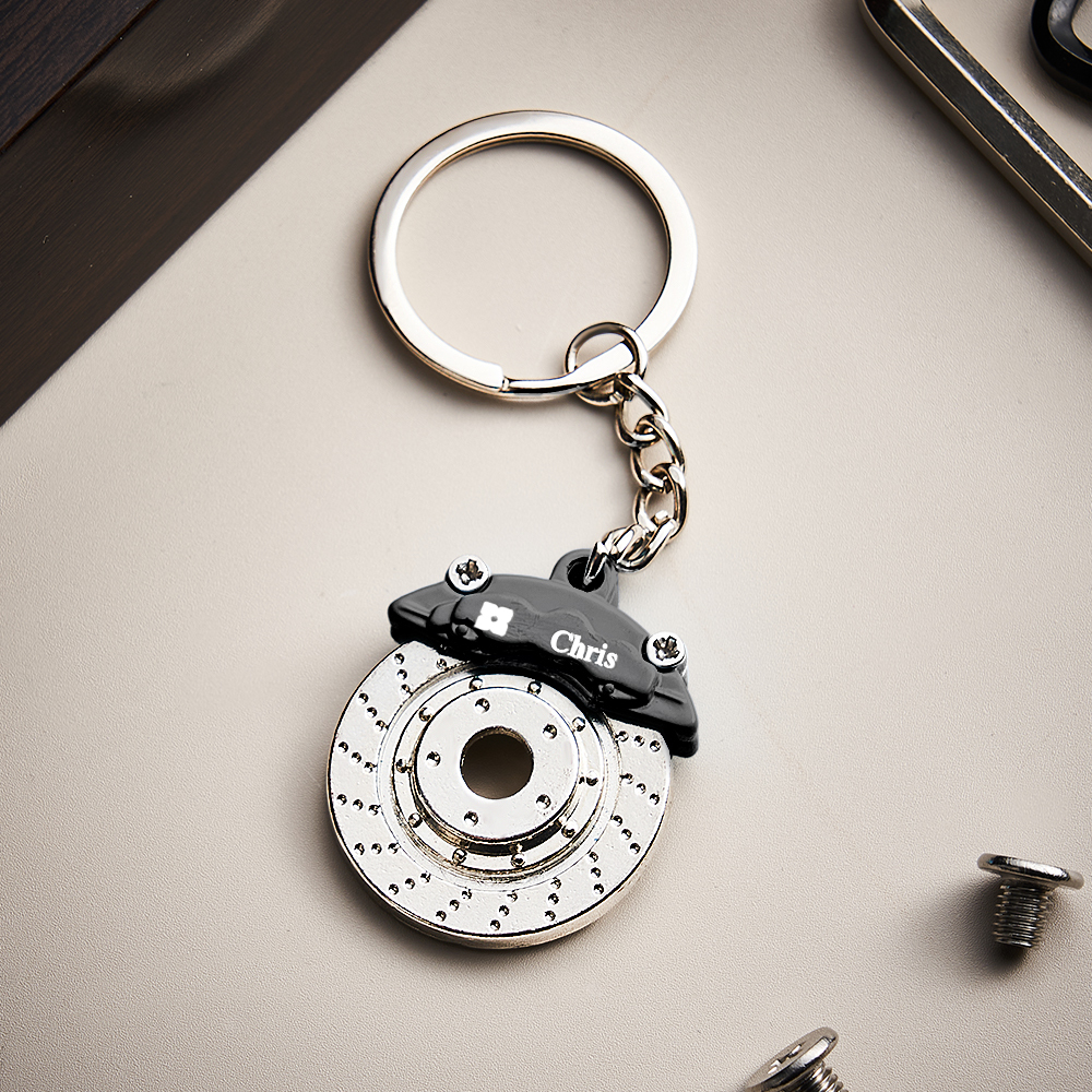 Father's Day Gifts Personalized Car Caliper Keychain Custom Engraved Brake Caliper Fob Customizable for Car Lovers