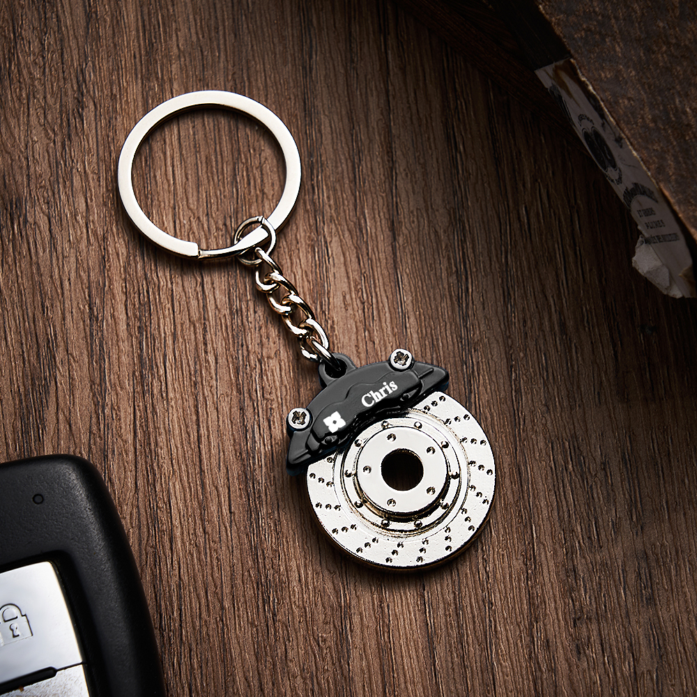 Father's Day Gifts Personalized Car Caliper Keychain Custom Engraved Brake Caliper Fob Customizable for Car Lovers
