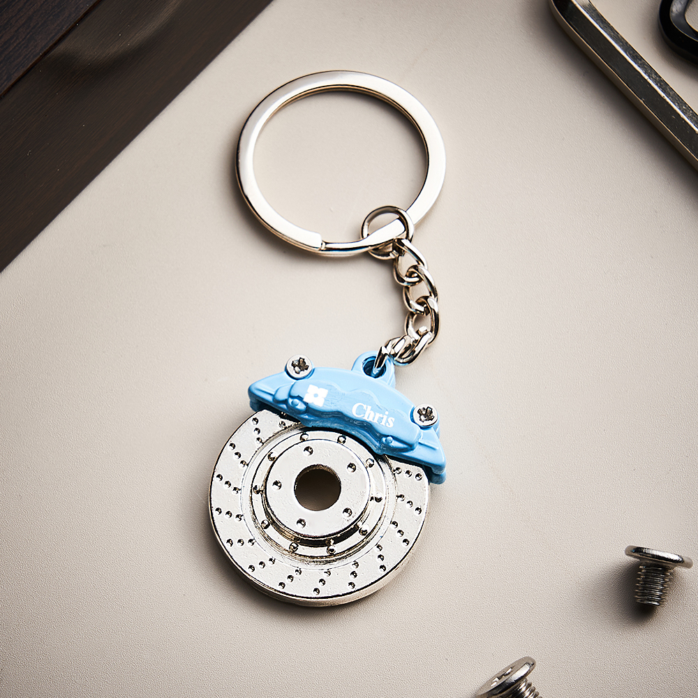 Father's Day Gifts Personalized Car Caliper Keychain Custom Engraved Brake Caliper Fob Customizable for Car Lovers