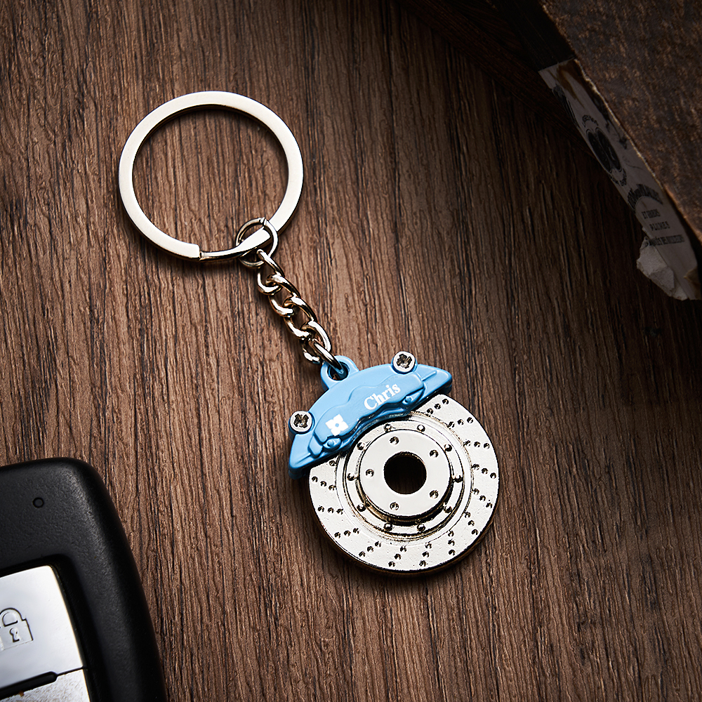 Father's Day Gifts Personalized Car Caliper Keychain Custom Engraved Brake Caliper Fob Customizable for Car Lovers