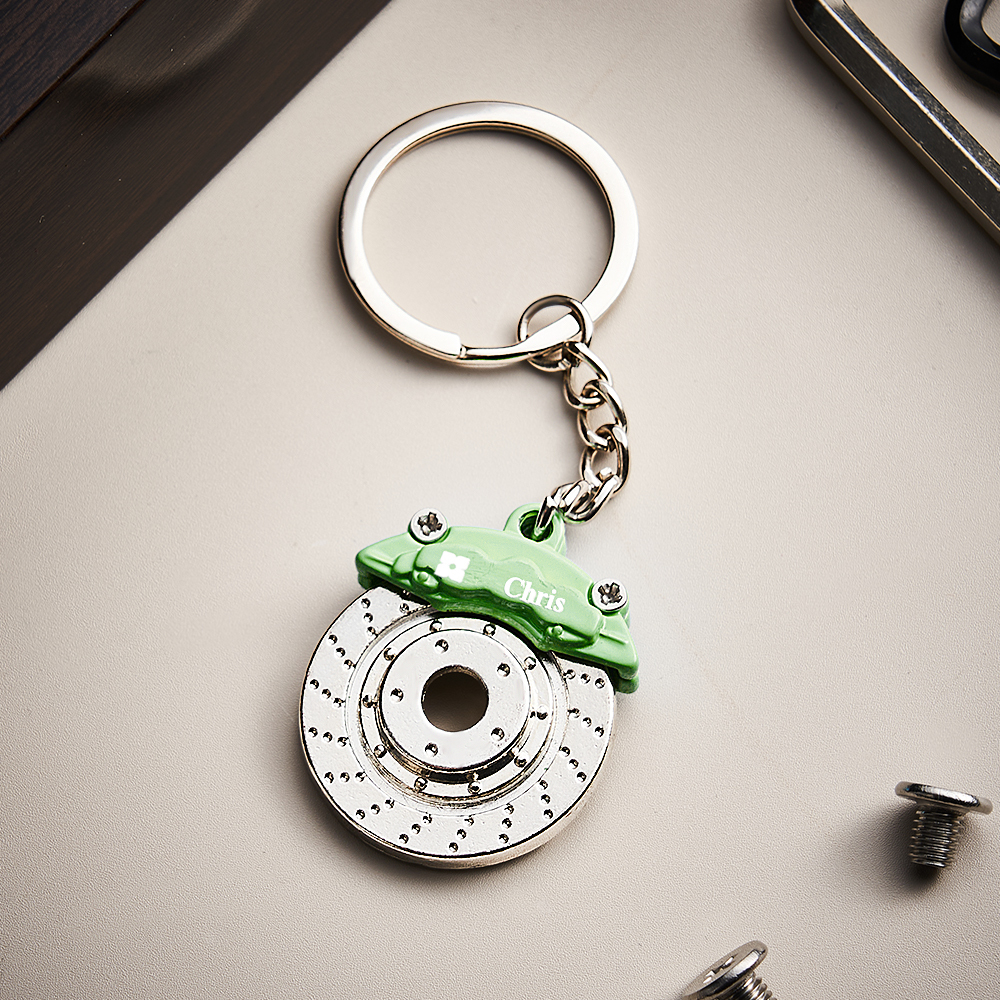 Father's Day Gifts Personalized Car Caliper Keychain Custom Engraved Brake Caliper Fob Customizable for Car Lovers