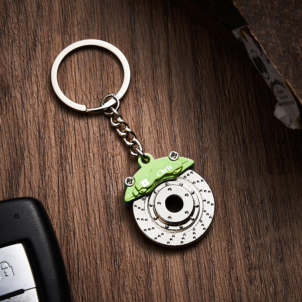 Father's Day Gifts Personalized Car Caliper Keychain Custom Engraved Brake Caliper Fob Customizable for Car Lovers