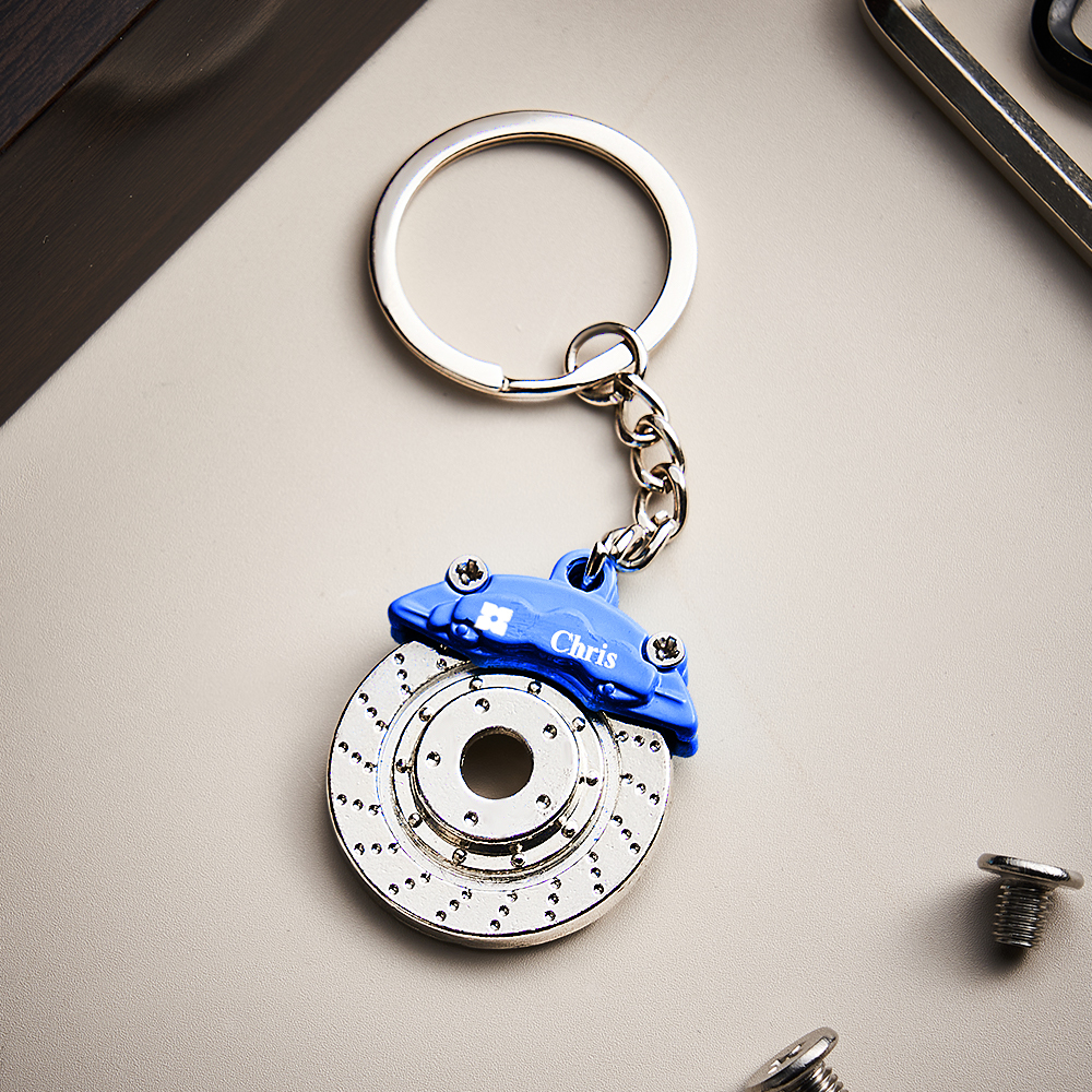 Father's Day Gifts Personalized Car Caliper Keychain Custom Engraved Brake Caliper Fob Customizable for Car Lovers
