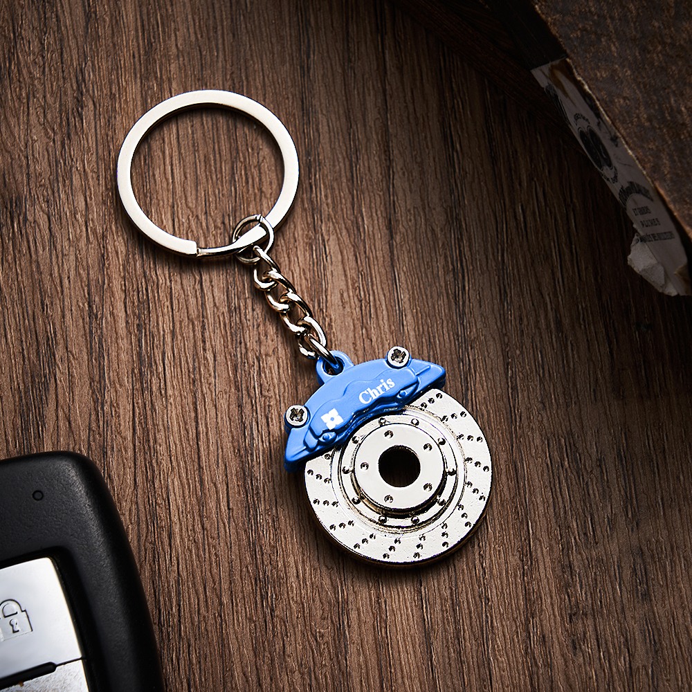 Father's Day Gifts Personalized Car Caliper Keychain Custom Engraved Brake Caliper Fob Customizable for Car Lovers