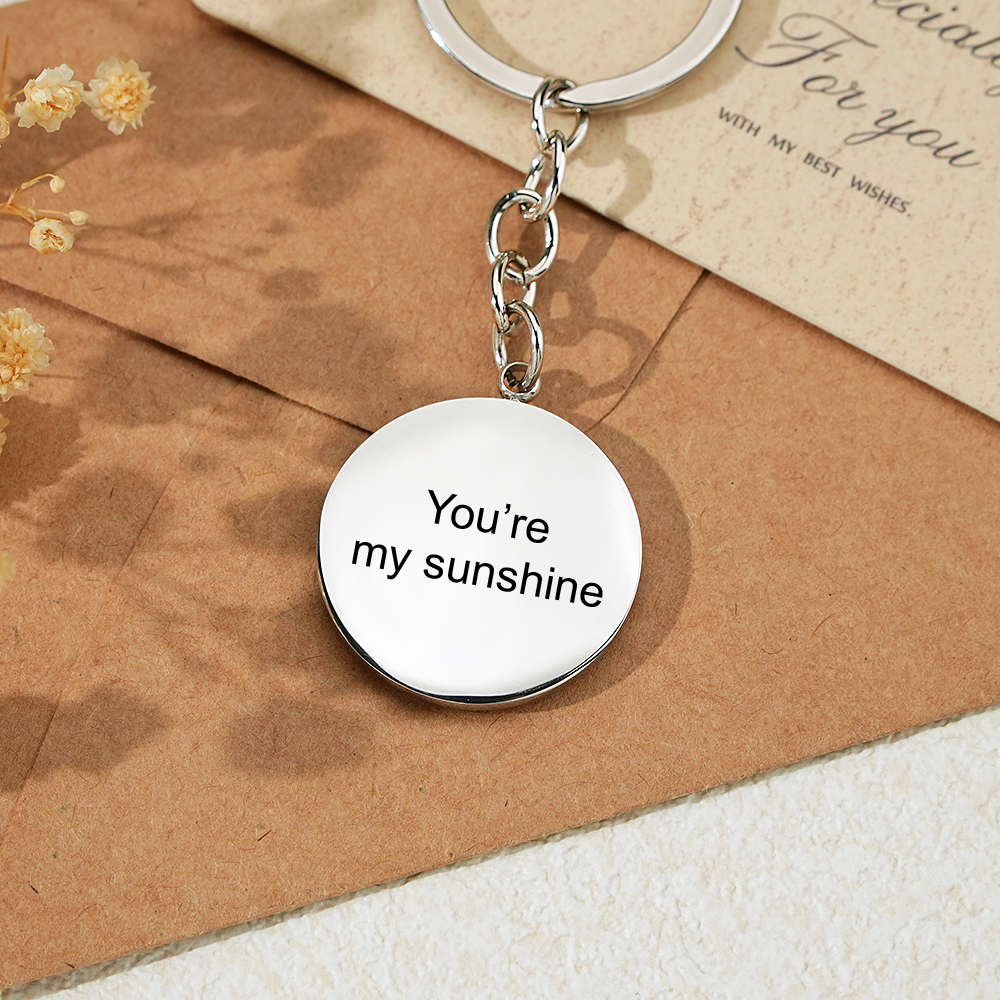 Personalized Magic Reveal Photo Keychain Custom Temperature Changing Photo Keychain Hidden Picture & Engraved Message Gift