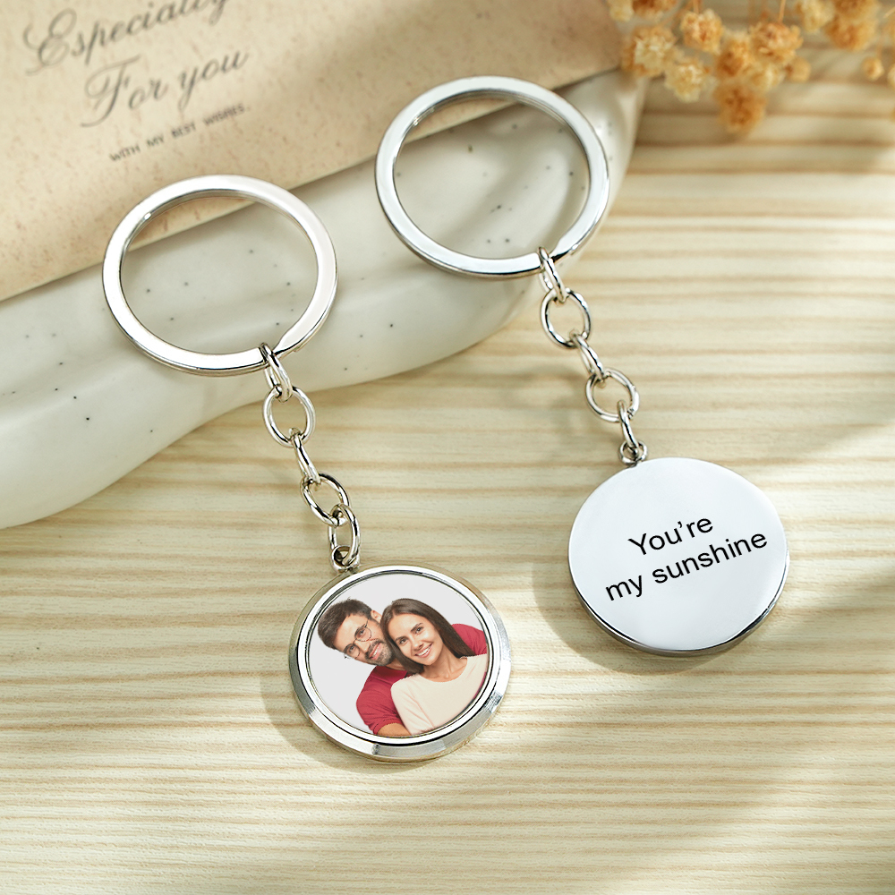 Personalized Magic Reveal Photo Keychain Custom Temperature Changing P