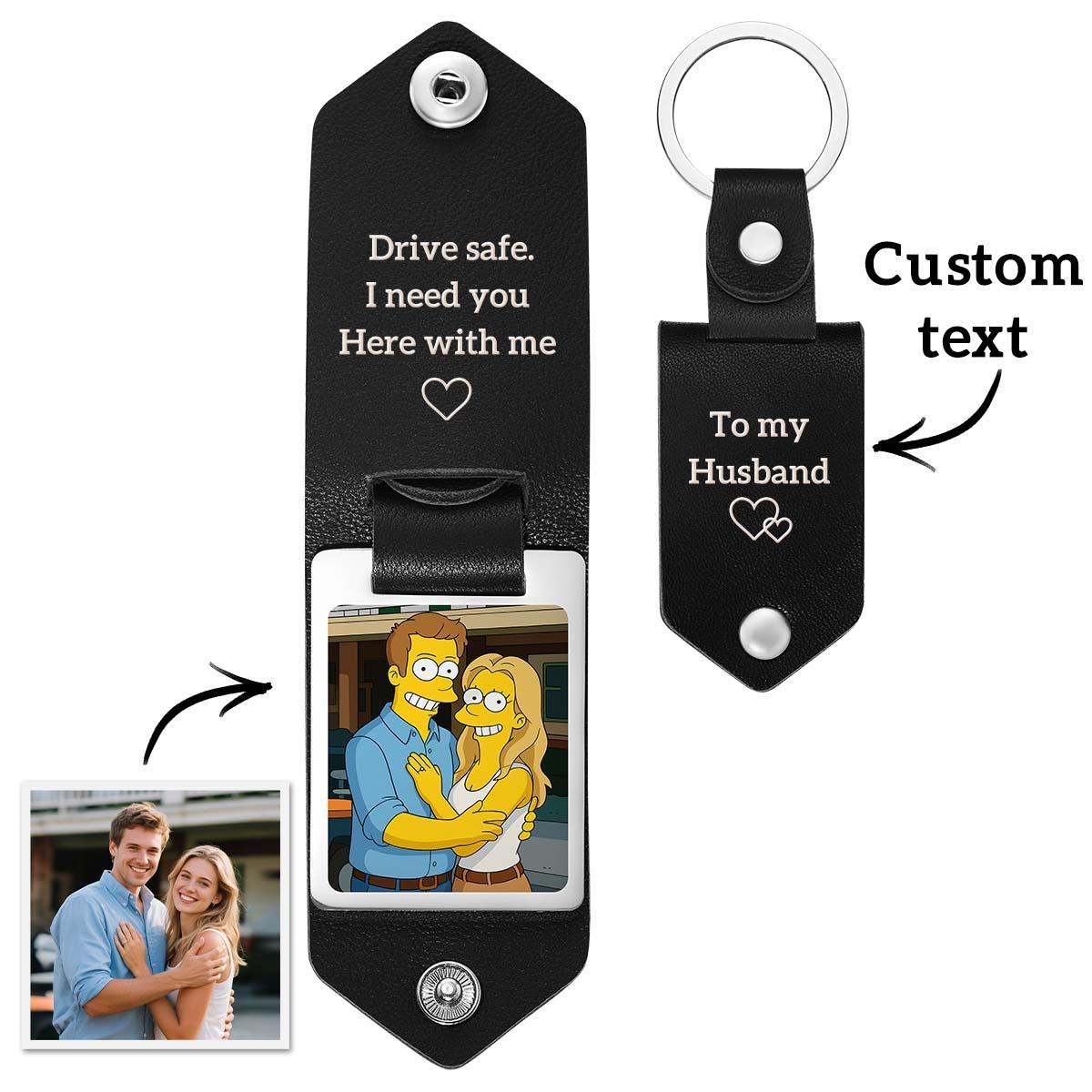 Custom Leather Keychain Flip Cover Key Holder Personalized Anime Filter Design Unique Style Best Gift