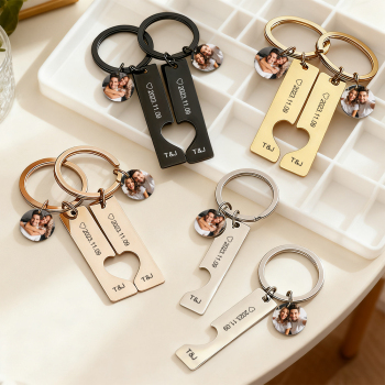 Custom Couple Keychain Personalized Gift For Boyfriend Girlfriend Matching Keychains Anniversary Gifts for Boyfriend Valentine's Day Gifts