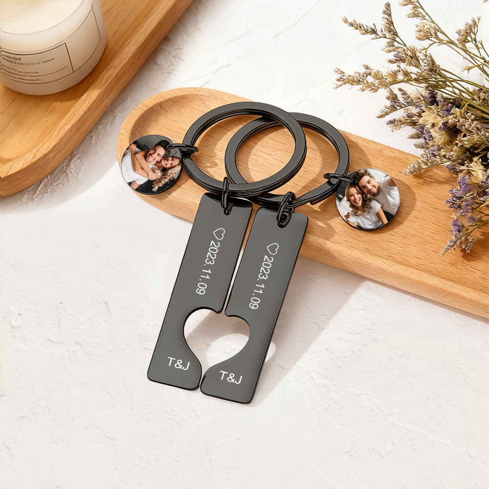 Custom Couple Keychain Personalized Gift For Boyfriend Girlfriend Matching Keychains Anniversary Gifts for Boyfriend Valentine's Day Gifts