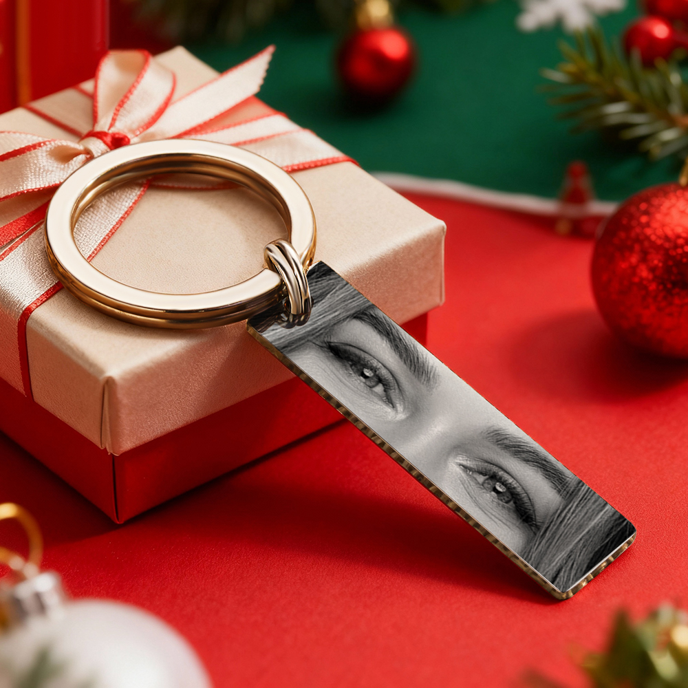 Personalized Eyes Keychain Custom Photo Drive Safe Keychain Customized Eye Photo Keyring  Gifts for Him