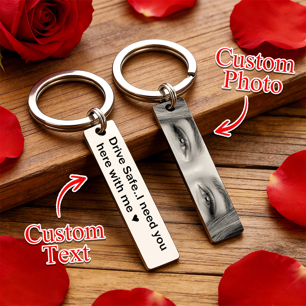 Custom Eye Drive Safe My Love Eye Photo Keychain – Personalized  Picture Keyring, Romantic Valentine’s Day Gift for Him