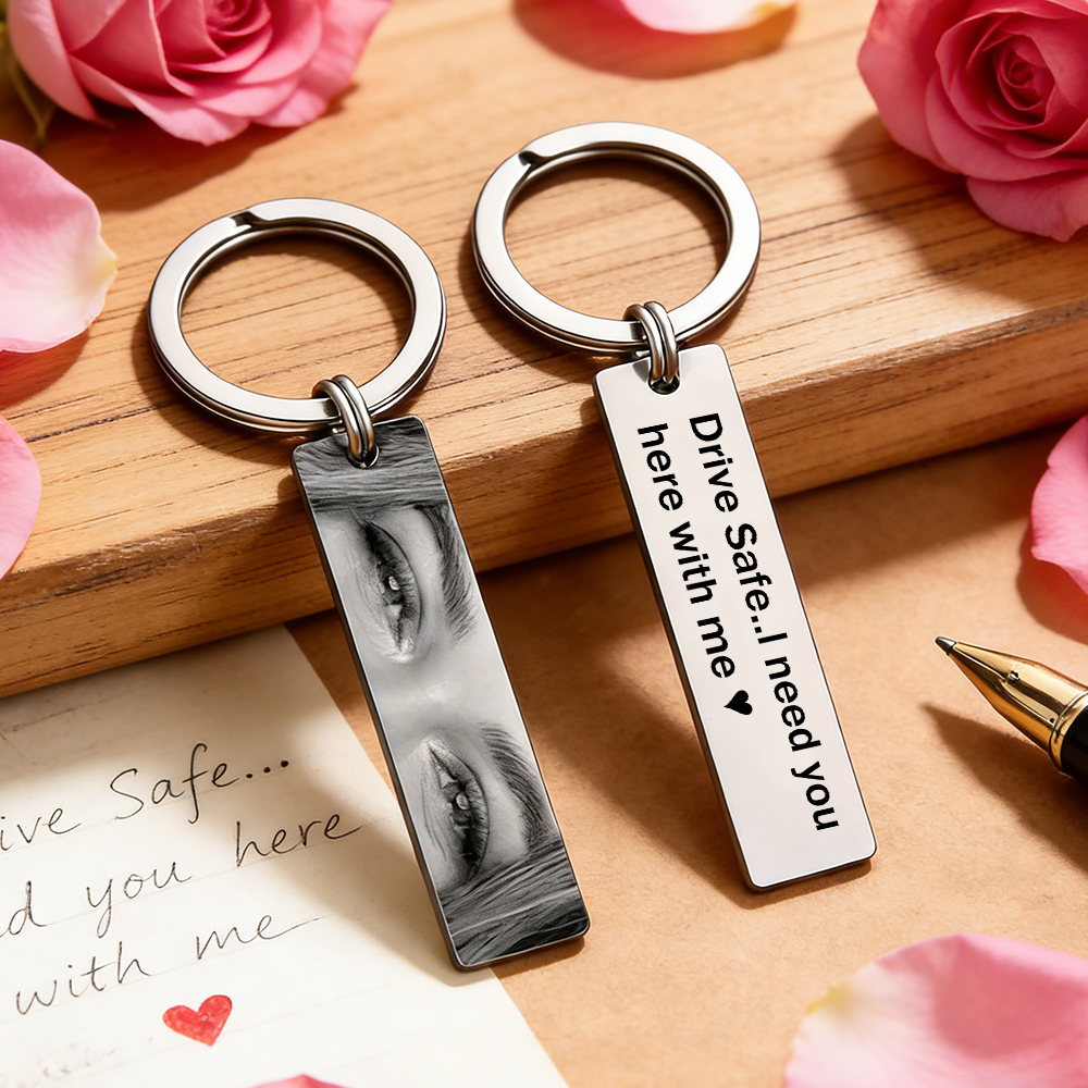Custom Eye Drive Safe My Love Eye Photo Keychain – Personalized  Picture Keyring, Romantic Valentine’s Day Gift for Him