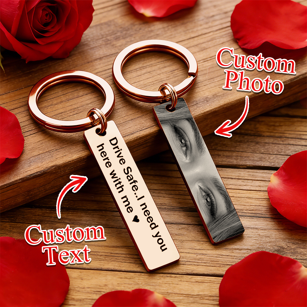 Custom Eye Drive Safe My Love Eye Photo Keychain – Personalized  Picture Keyring, Romantic Valentine’s Day Gift for Him