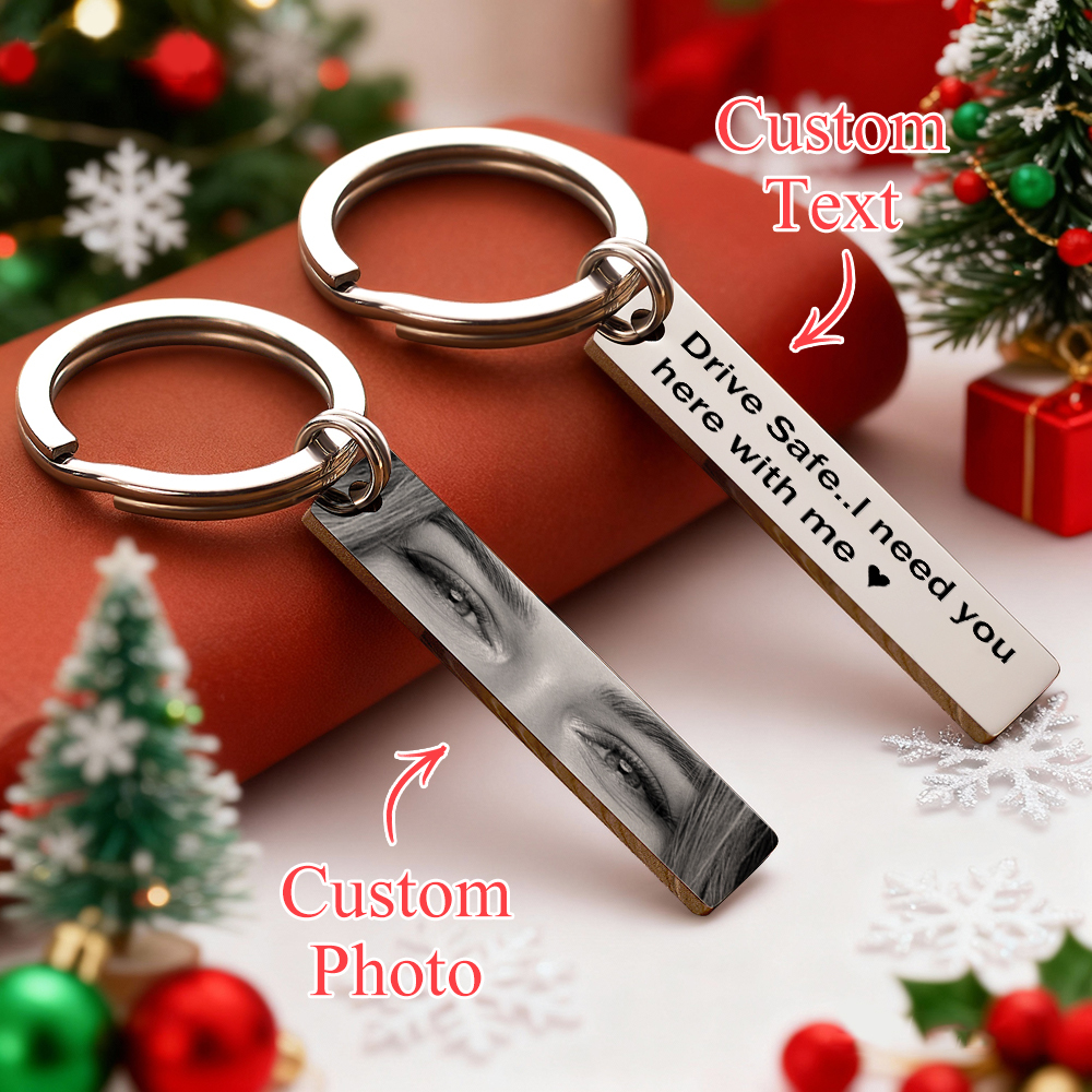 Personalized Eyes Keychain Custom Photo Drive Safe Keychain Customized Eye Photo Keyring Gifts for Him