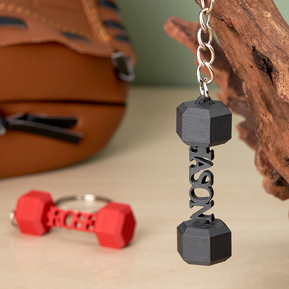 Personalized Name Dumbbell Keychain Gym Motivation Gifts