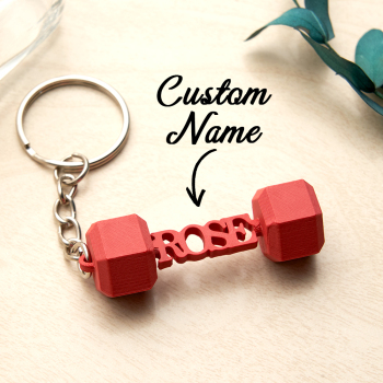 Personalized Name Dumbbell Keychain Gym Motivation Gifts