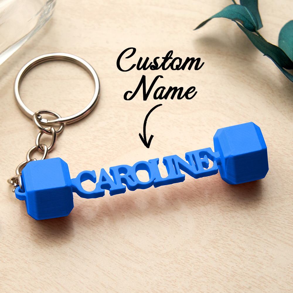 Personalized Name Dumbbell Keychain Gym Motivation Gifts