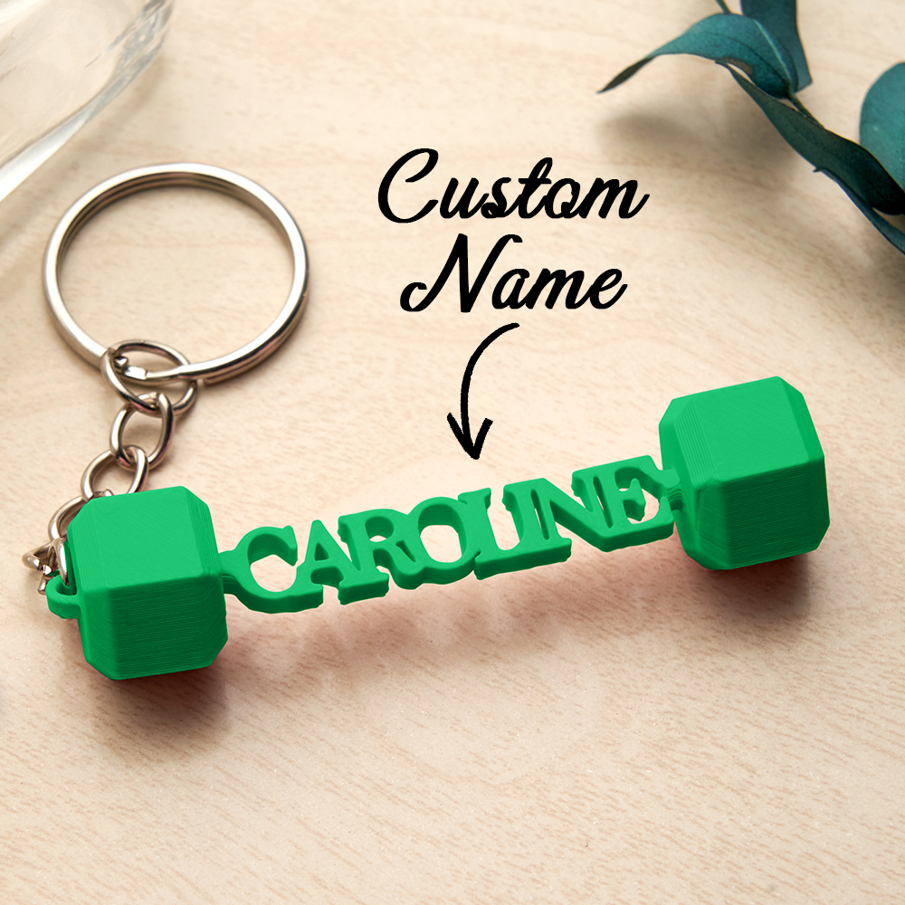 Personalized Name Dumbbell Keychain Gym Motivation Gifts
