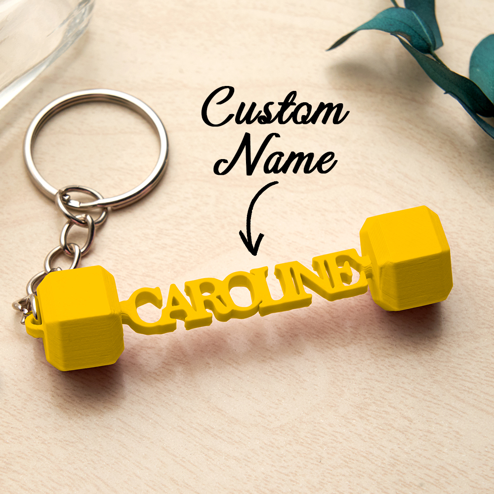 Personalized Name Dumbbell Keychain Gym Motivation Gifts