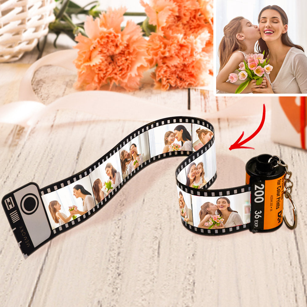 Mother's Day Gift Custom Colorful Camera Roll Keychain Romantic Personalized Gifts
