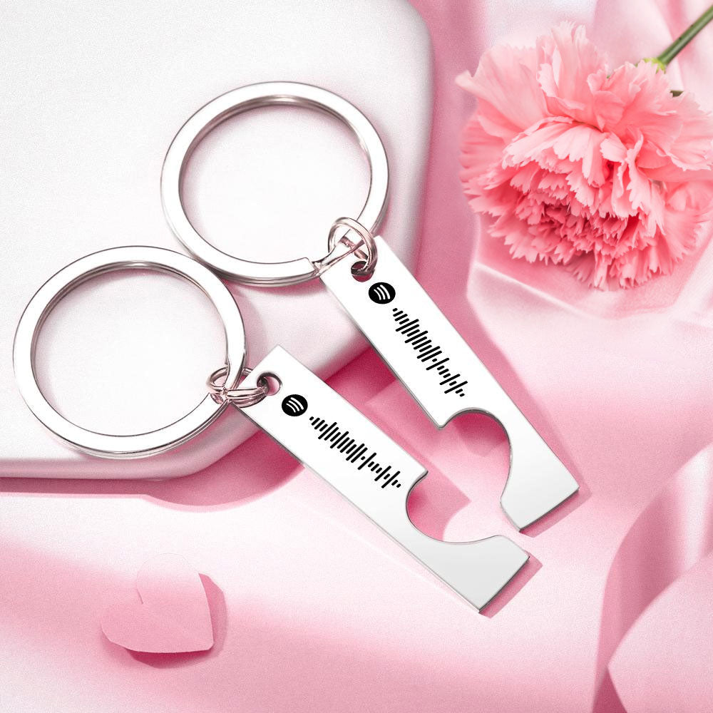 Mother's Day Gift 2 Personalized Spotify Code Keychain | Heart Cut Out