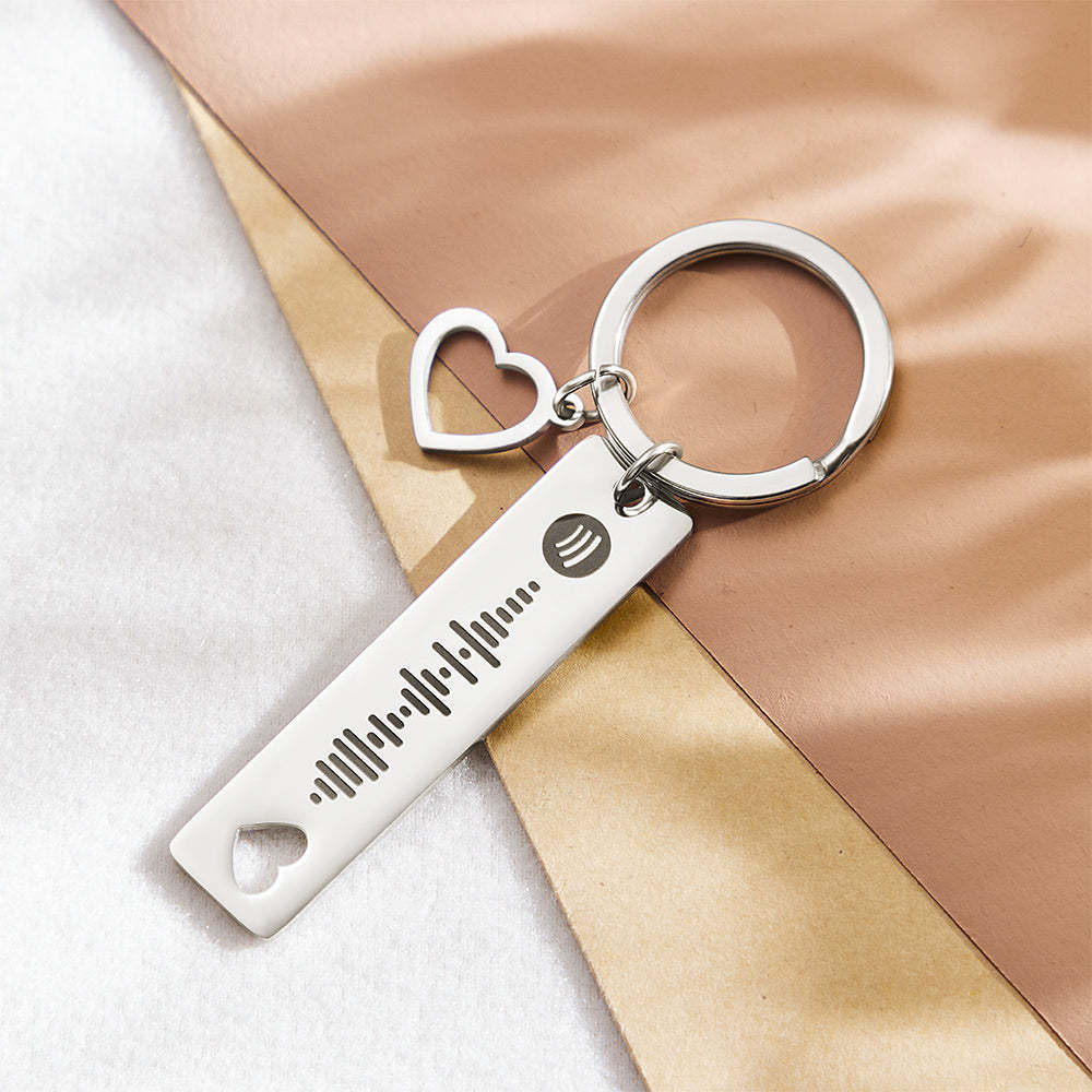 Custom Scannable Spotify Code Keychain Heart-shaped Creative Gifts - NameNecklace