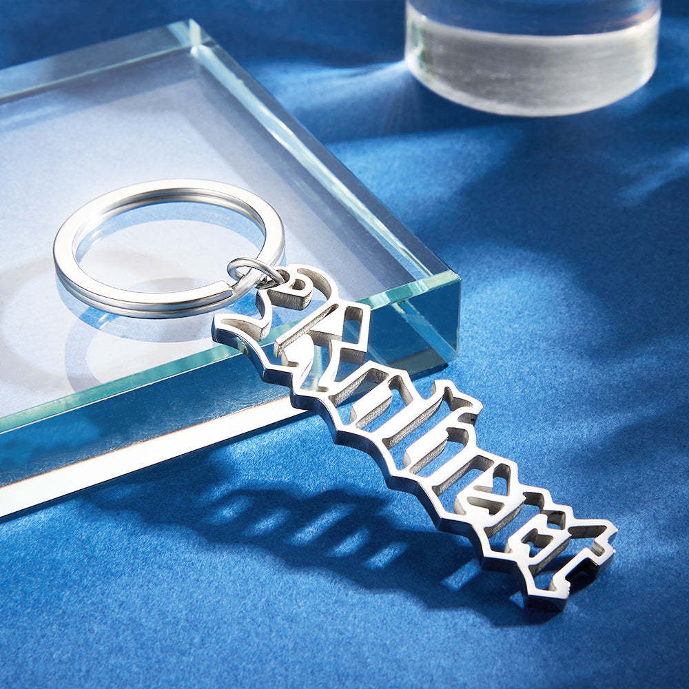 Personalized Name Keychain Custom Letters Stainless Steel Keychain Unique Gifts for Him - NameNecklace