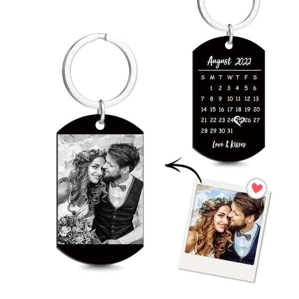 Customized Optional Photo Engraved Calendar Keychain Tag Keychain Perfect Gift For Special Day Best Gifts For Lovers - Giftlab