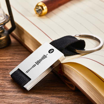 Custom Engraved Spotify Code Keychain Scannable Music Plaque Key Chain for Him - NameNecklace
