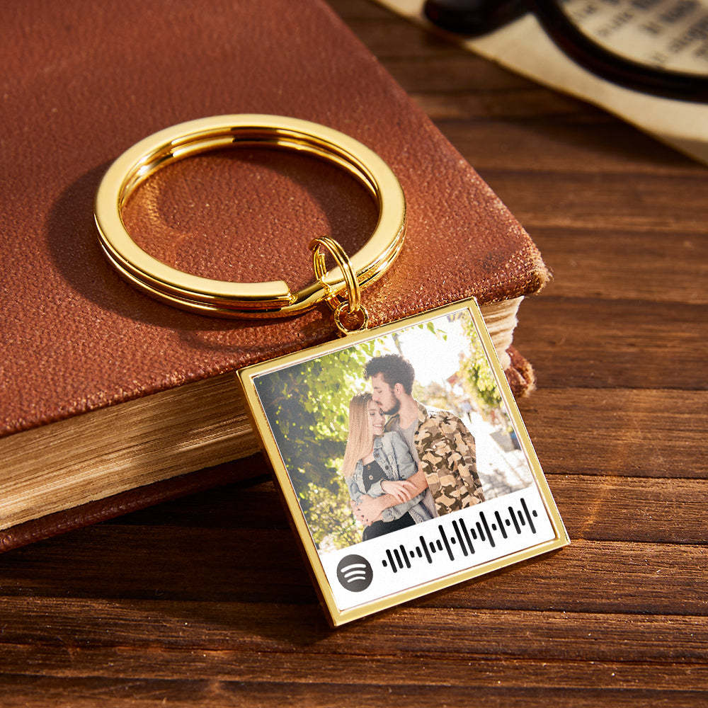Spotify Playlist Code Keychain Personalized Photo Music Song Keychain Memorial Gifts - NameNecklace