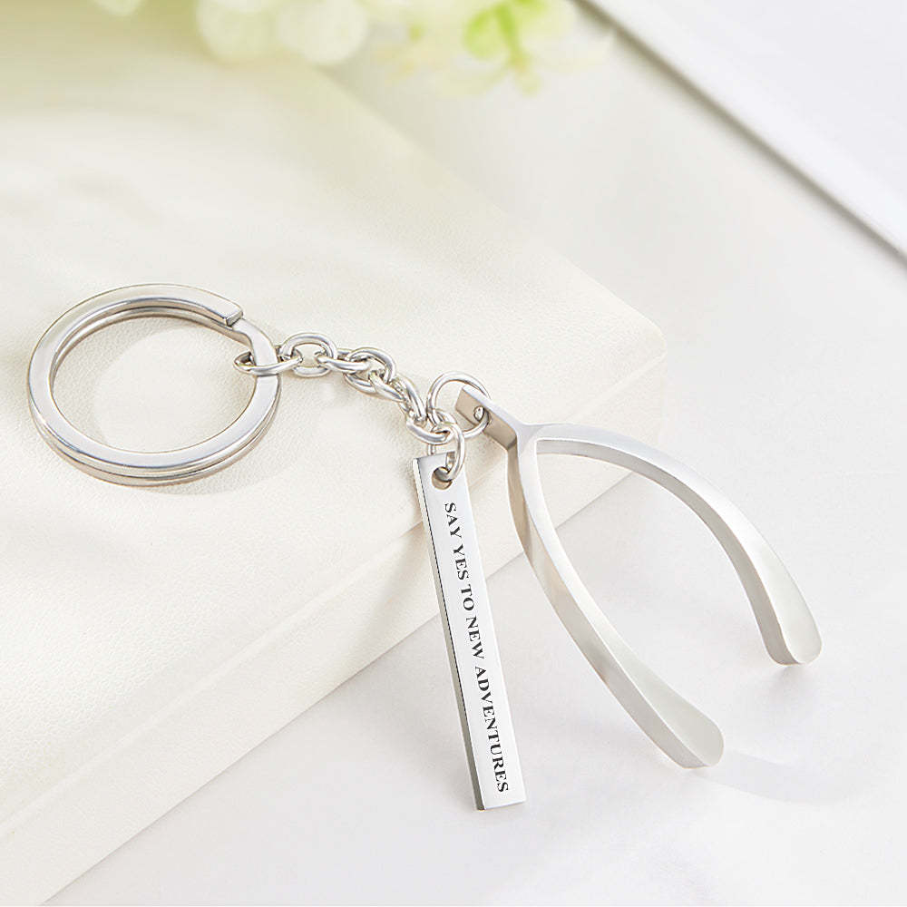 Personalized Engraved Key Chain Unique Custom Pendant Keychain Anniversary Gifts - NameNecklace