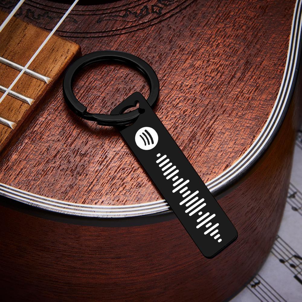 Custom Music Scannable Code Keyring Personalized Spotify Metal Keychain - NameNecklace
