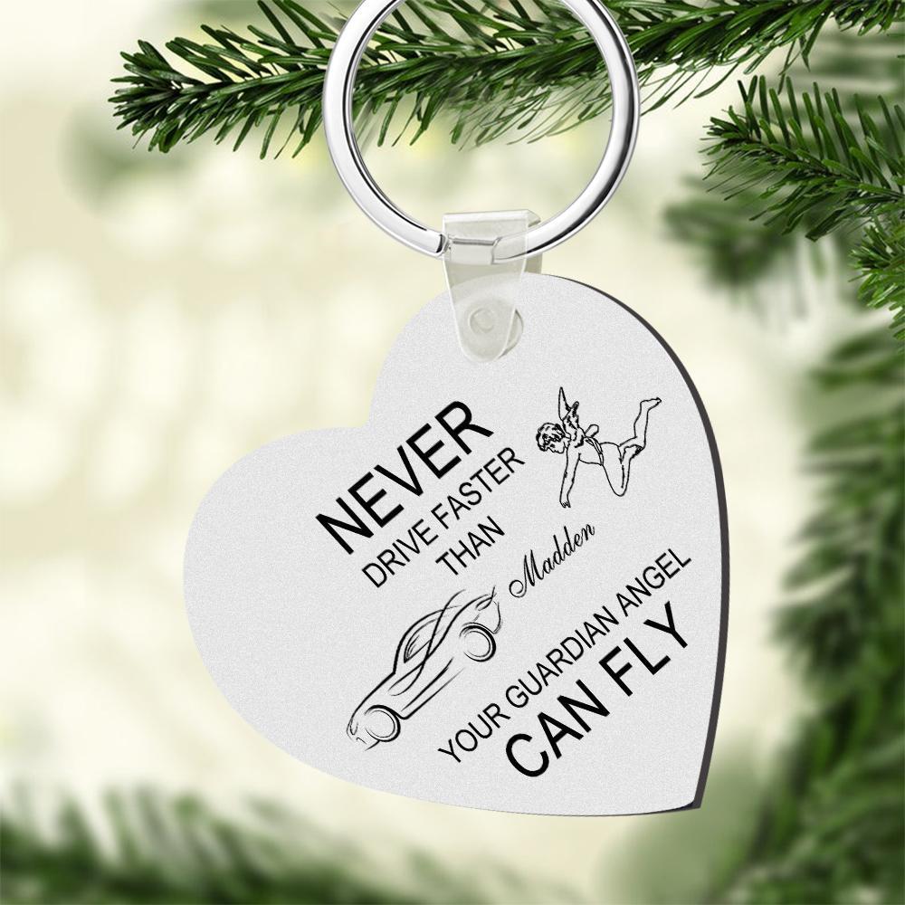 Custom Engraved Keychain Drive Safe Heart-shaped Metal Gifts - NameNecklace