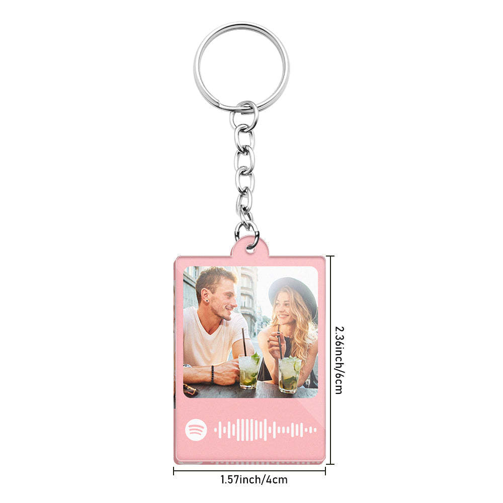 Personalized Scannable Spotify Code Keychain Custom Photo Colorful Keychain Birthday Anniversary Gift - NameNecklace