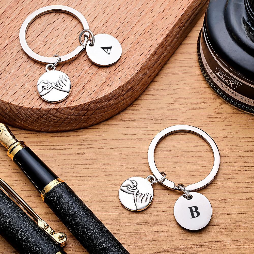 Custom Letter Keychain Pull Hook Unique Couple Gifts - NameNecklace