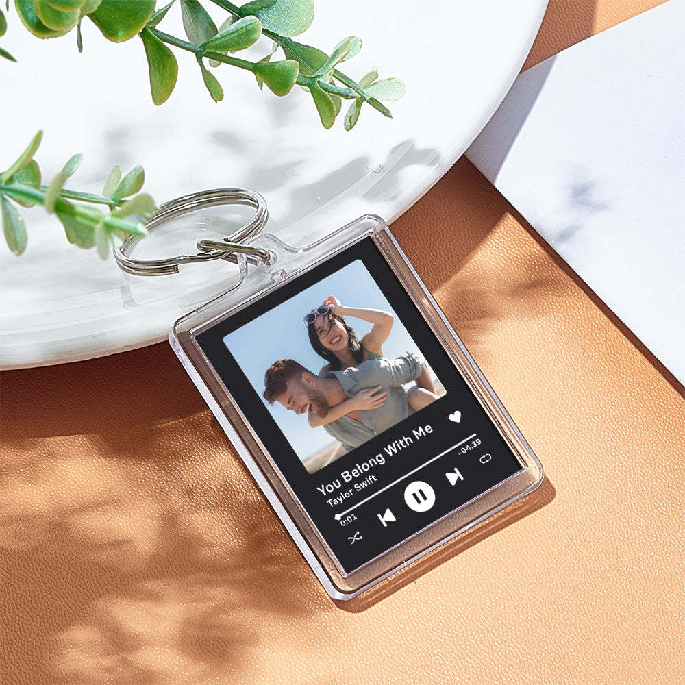 Custom Spotify Music Keychain Tap to Play NFC Tag Keychain Unique Gift for Lover - NameNecklace