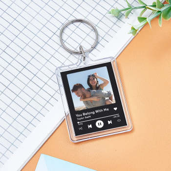 Custom Spotify Music Keychain Tap to Play NFC Tag Keychain Unique Gift for Lover - NameNecklace