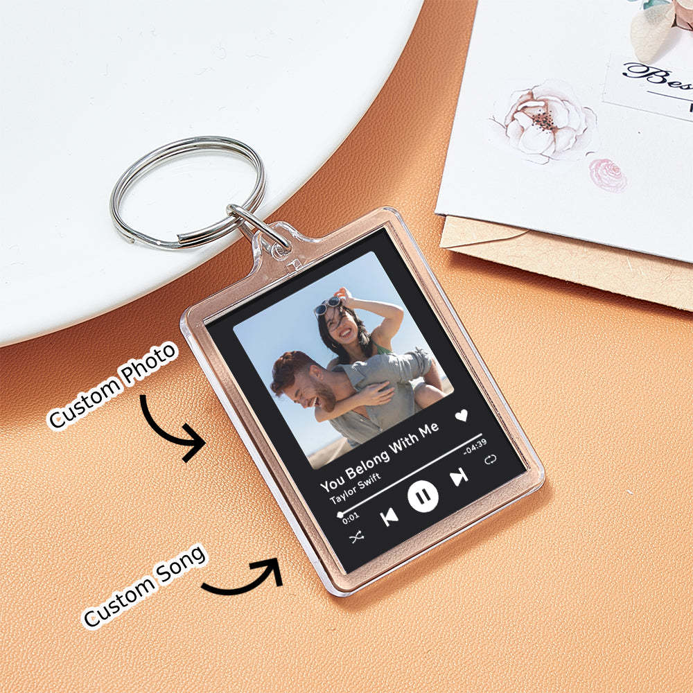 Custom Spotify Music Keychain Tap to Play NFC Tag Keychain Unique Gift for Lover - NameNecklace